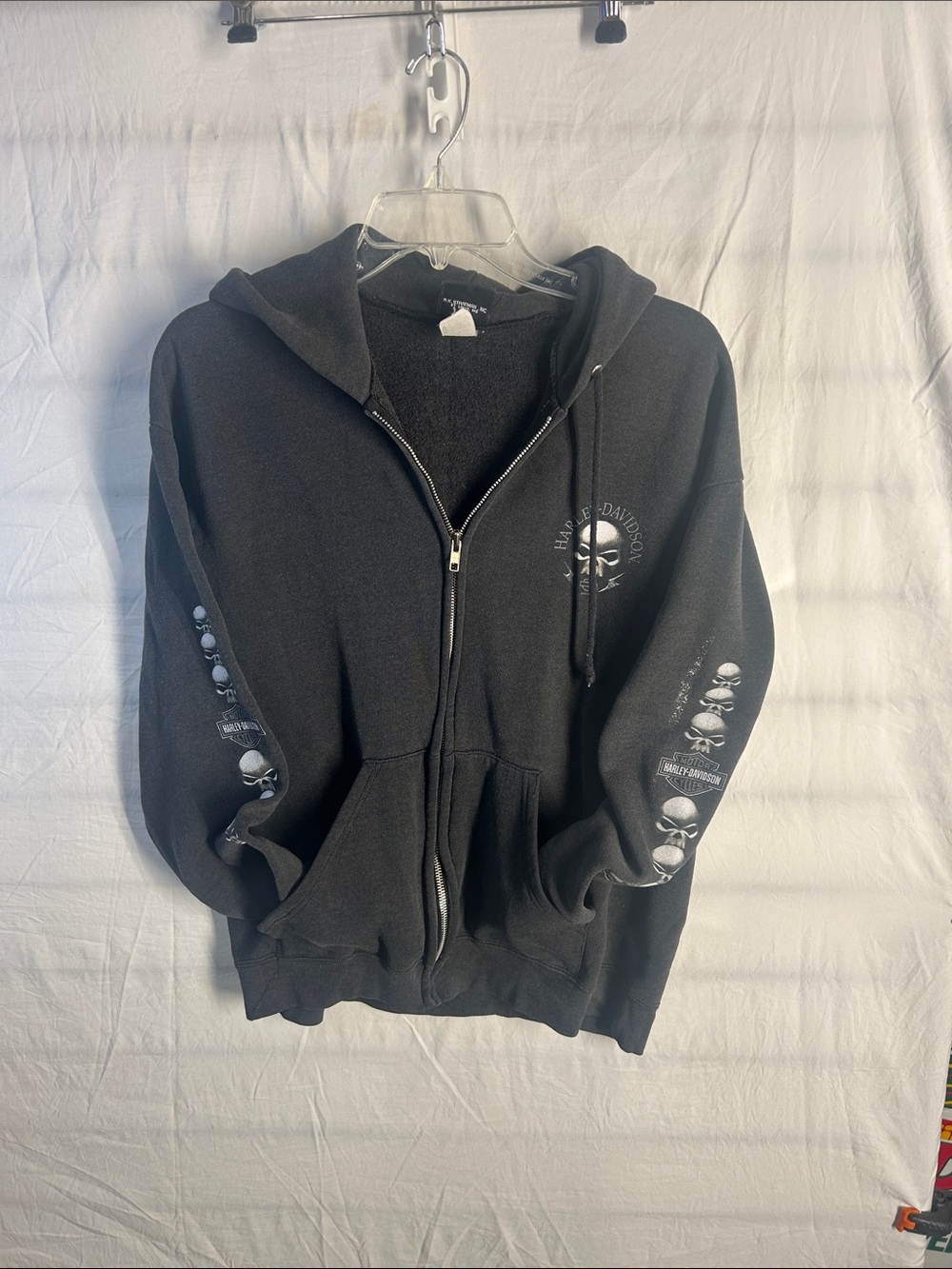 Harley-Davidson Black Men’s Skull Zip-Up Hoodie